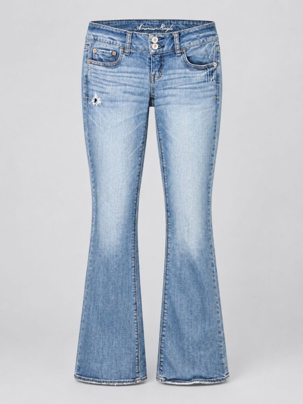 American Eagle Womens Size 0 Jeans Artist Bootcut Light Wash Stretch Blue Denim